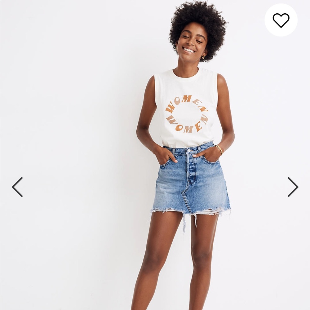 Madewell blue denim mini skirt
